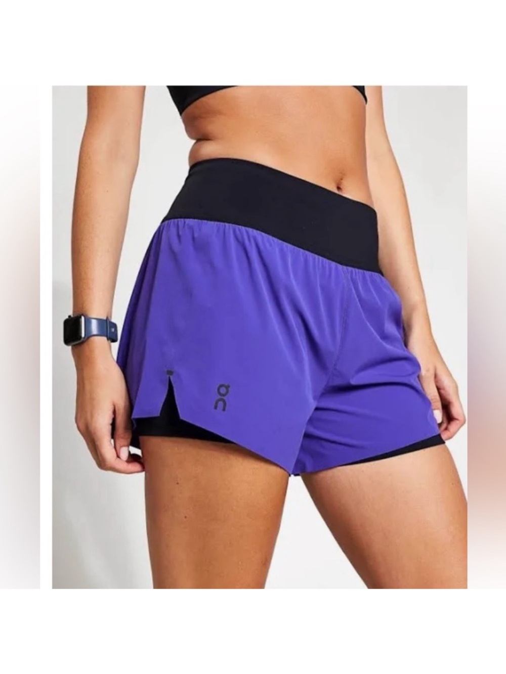 On Cloud On Running Purple Black Athletic Shorts Large